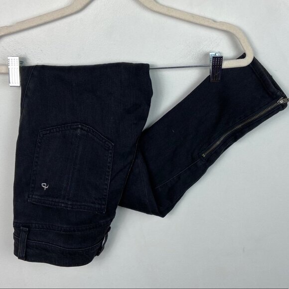 Revolve Rag & Bone Justine Zipper Skinny Jeans Soft Black Size 25 Made in USA - Picture 10 of 11